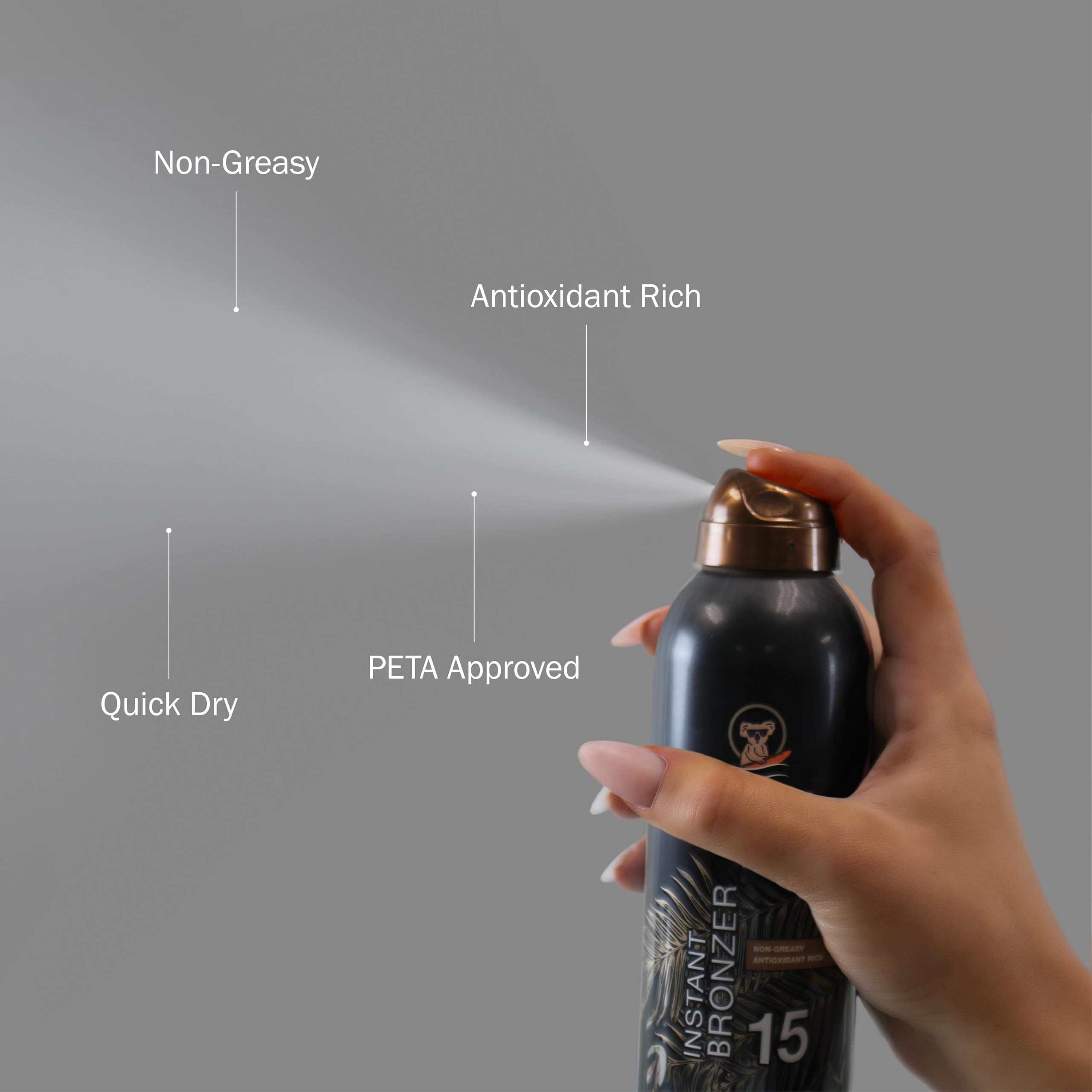 Kakadu plum and tea tree icons indicate antioxidant-rich natural ingredients.