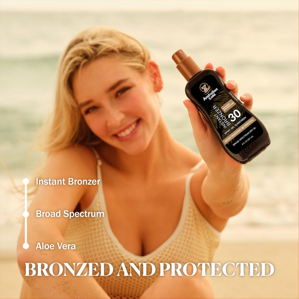 Australian Gold water resistance up to 80 minutes for active days.