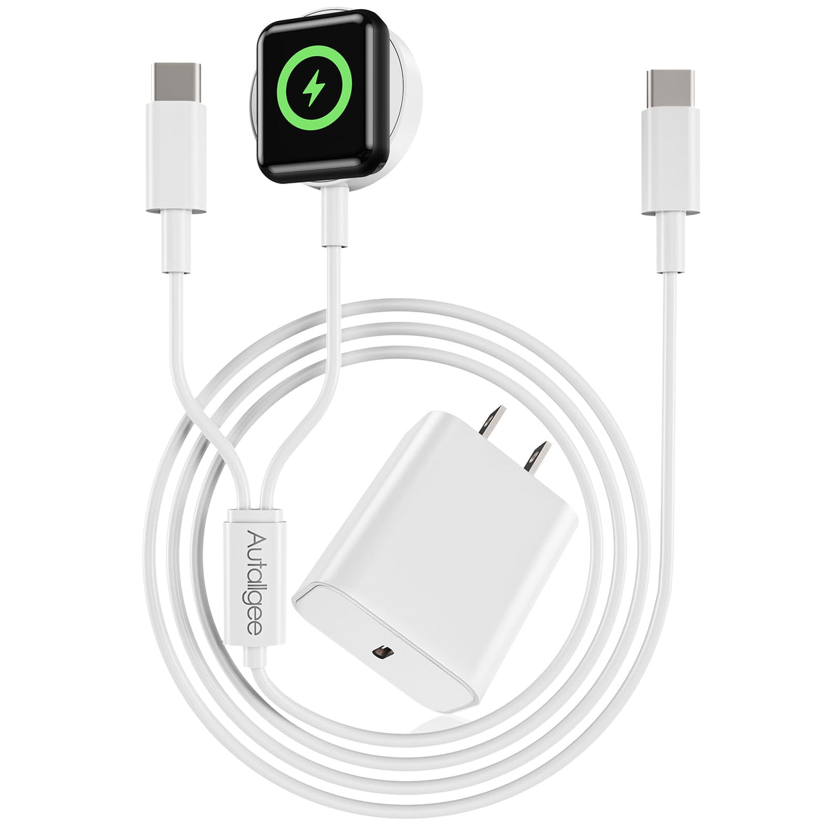 Autallgee upgraded MFi 2-in-1 cable charges iPhone and Apple Watch together for convenience