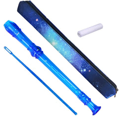 Auteey 8-hole soprano recorder in crystal blue with comfortable mouthpiece for beginners.