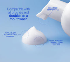 Autobrush fluoride-free strawberry toothpaste foam-dispense creates even foam on the brush.