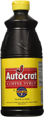 Autocrat Coffee Syrup bottle, pour-ready flavoring for coffee and desserts.