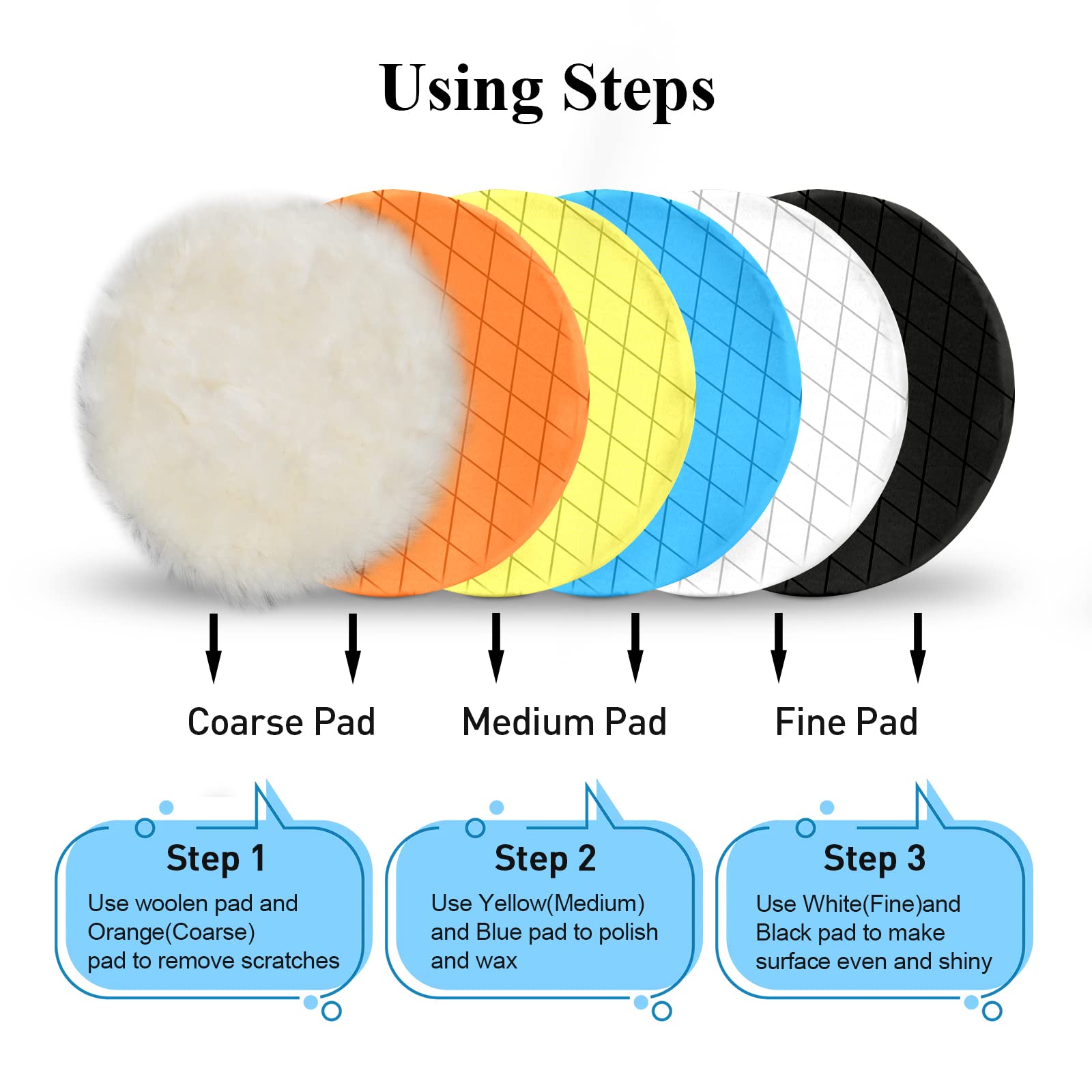 Autolock woolen pad close-up for effective cutting and finishing.