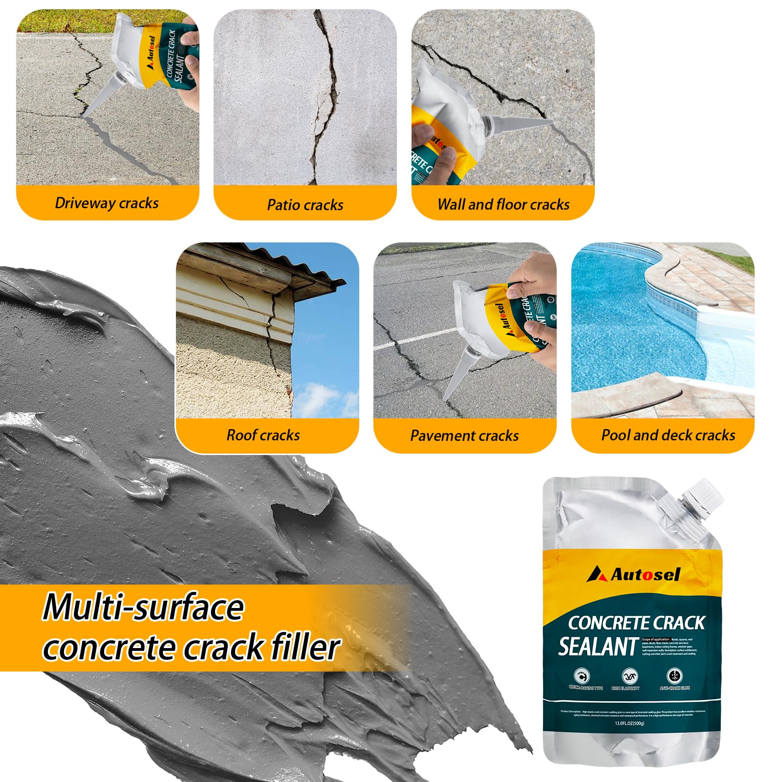 Autosel self-leveling formula creates a professional finish