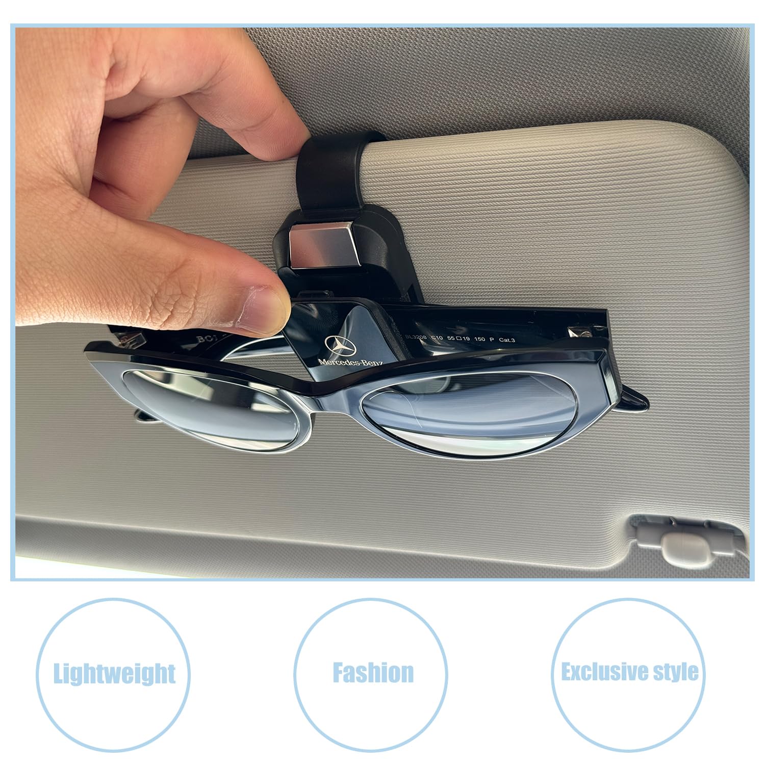 Autsop sunglasses holder visor pad protects glasses from scratches on bumpy roads.