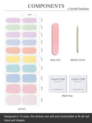 AutyaMee Gel Nail Strips 20-pcs set showing 10 sizes for precise fit.