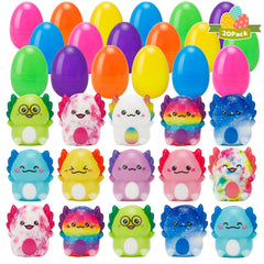 AUUGUU 20-pack eggs with axolotl squishies for egg hunts and playtime