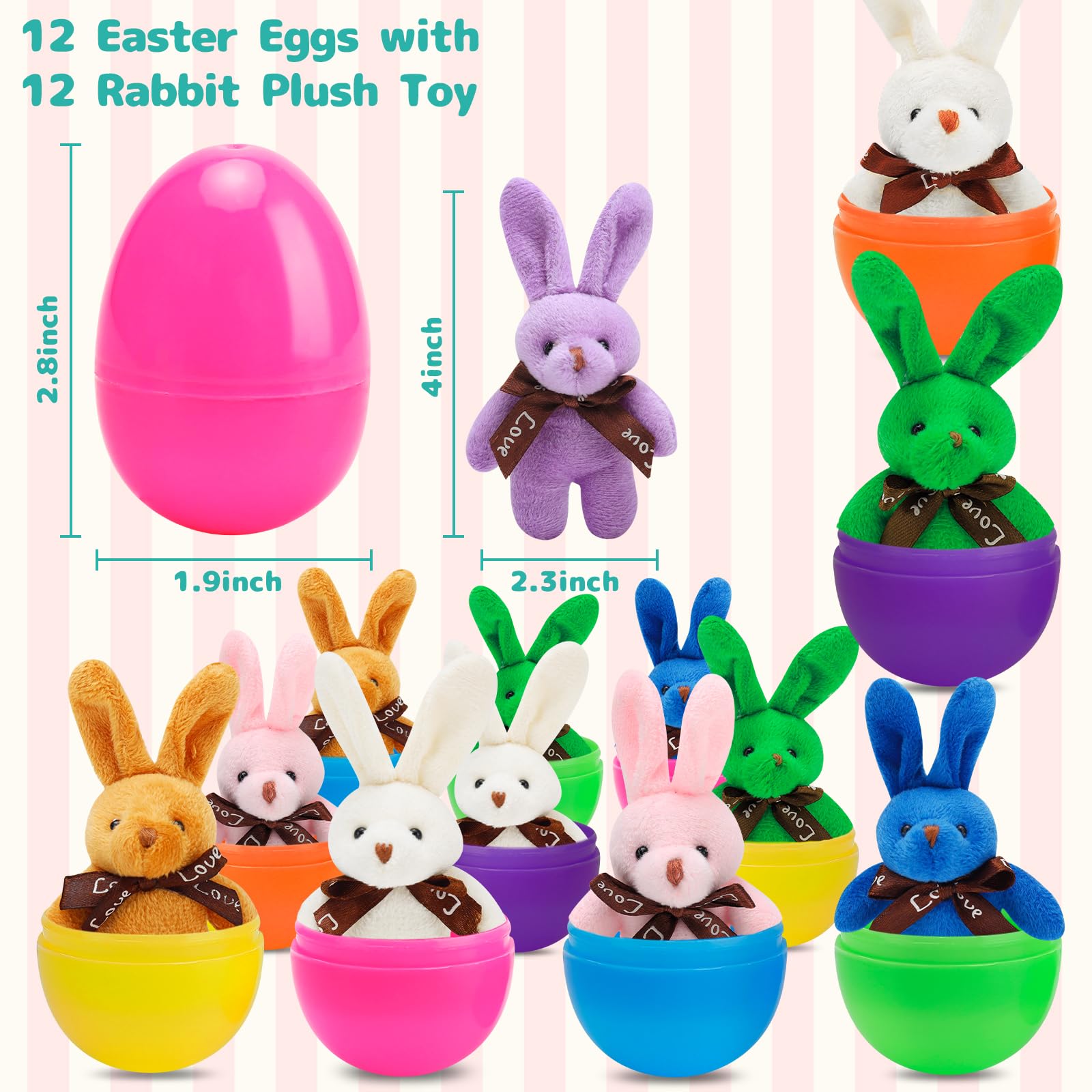 AUUGUU Easter egg hunt stuffer plush rabbit provides a versatile prize for classrooms and parties.