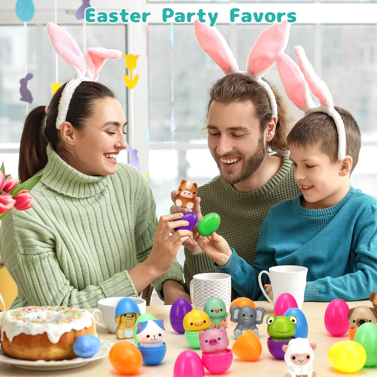 AUUGUU colorful prefilled eggs that boost engagement during hunts and activities.