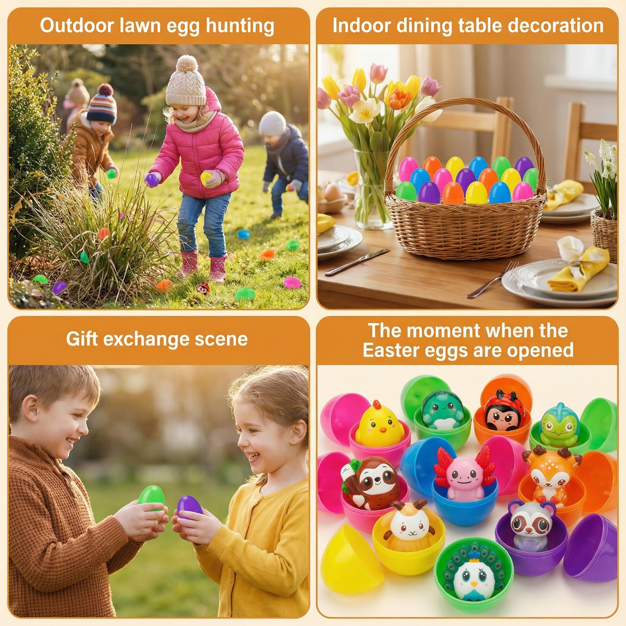 AUUGUU kid-friendly Easter hunt setup for indoors or outdoors