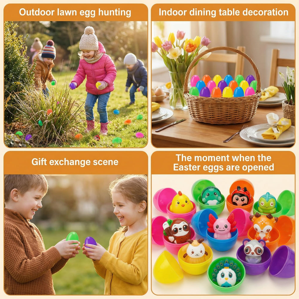 AUUGUU kid-friendly Easter hunt setup for indoors or outdoors