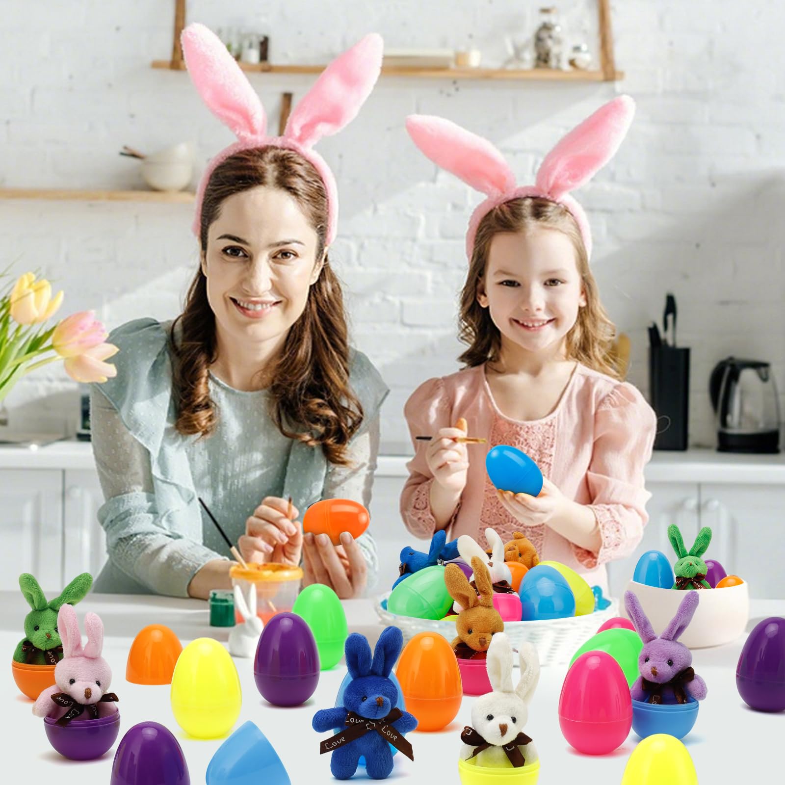 AUUGUU party-favors Easter egg with plush rabbit encourages fun, safe celebrations.