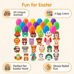 AUUGUU pre-filled eggs with assorted squishy animal toys
