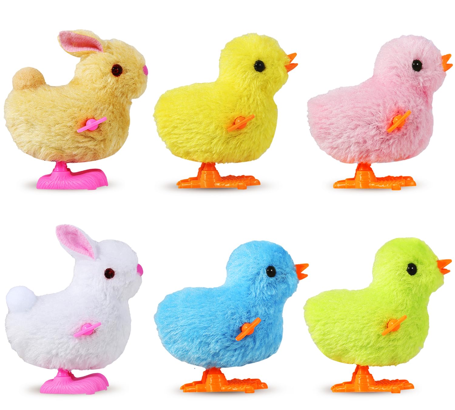 Auvitaya Easter wind-up chicken toy in a colorful pack for kids' Easter basket fun.
