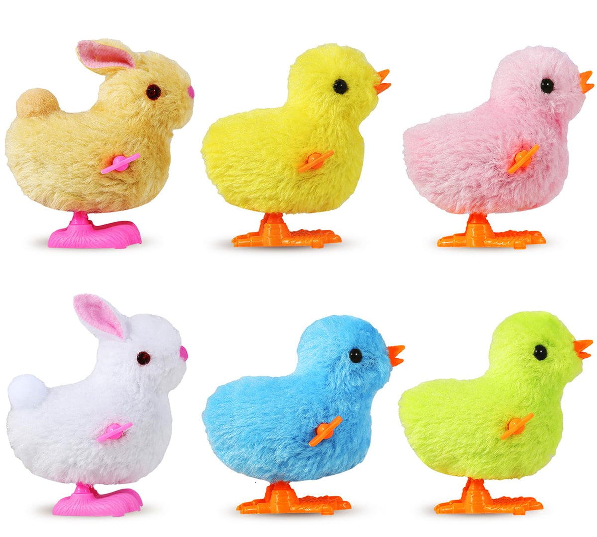 Auvitaya Easter wind-up chicken toy in a colorful pack for kids' Easter basket fun.