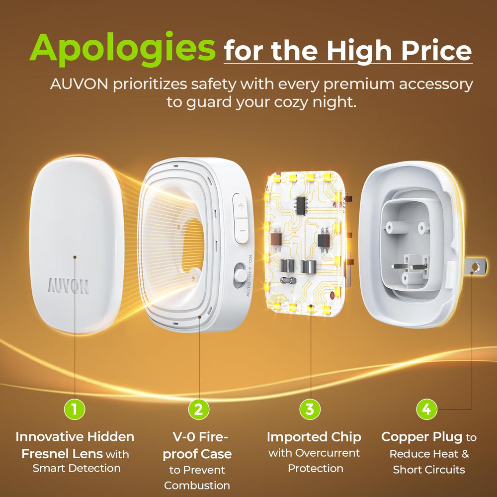 AUVON amber warm light adds cozy guidance in rooms.