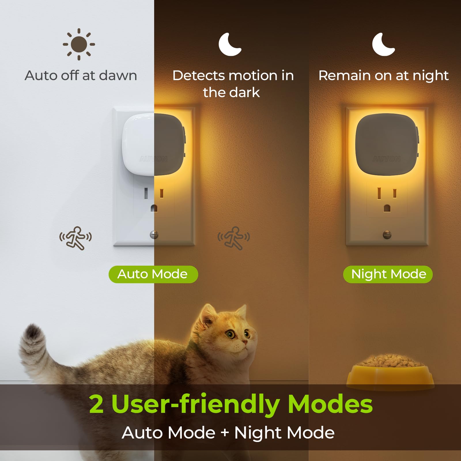 AUVON dusk-to-dawn light automatically responds to ambient brightness.