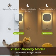 AUVON dusk-to-dawn night light automatically lights up as ambient light falls.