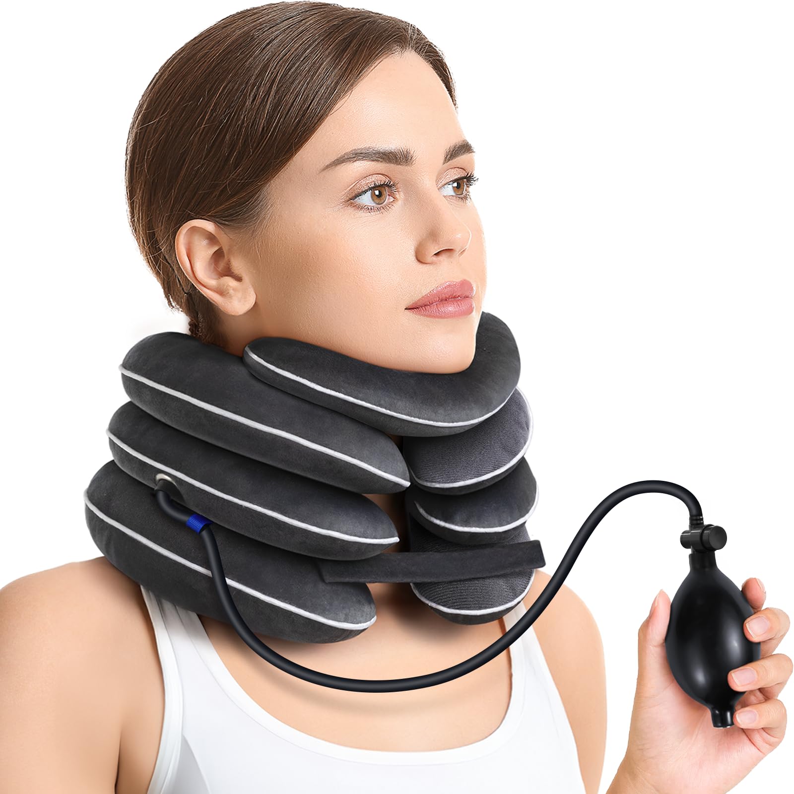 AUVON inflatable neck stretcher base offers stable support for gentle neck decompression.