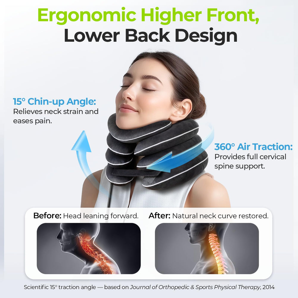 AUVON neck stretcher front view shows ergonomic contour for neck comfort.