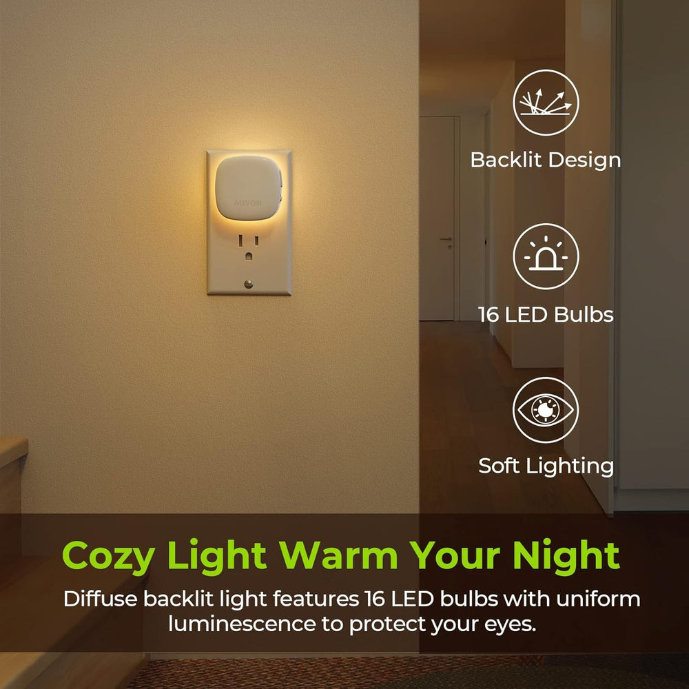 AUVON night light activates with motion, guiding you through the room safely.