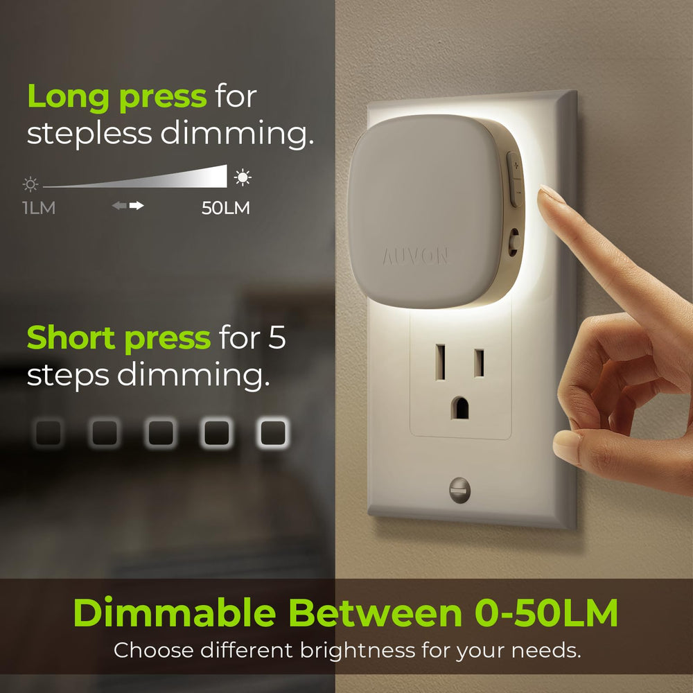AUVON night light features fire-resistant casing for safe use.