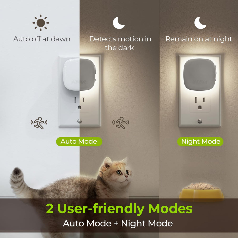 AUVON night light shows motion sensor coverage for safe navigation.