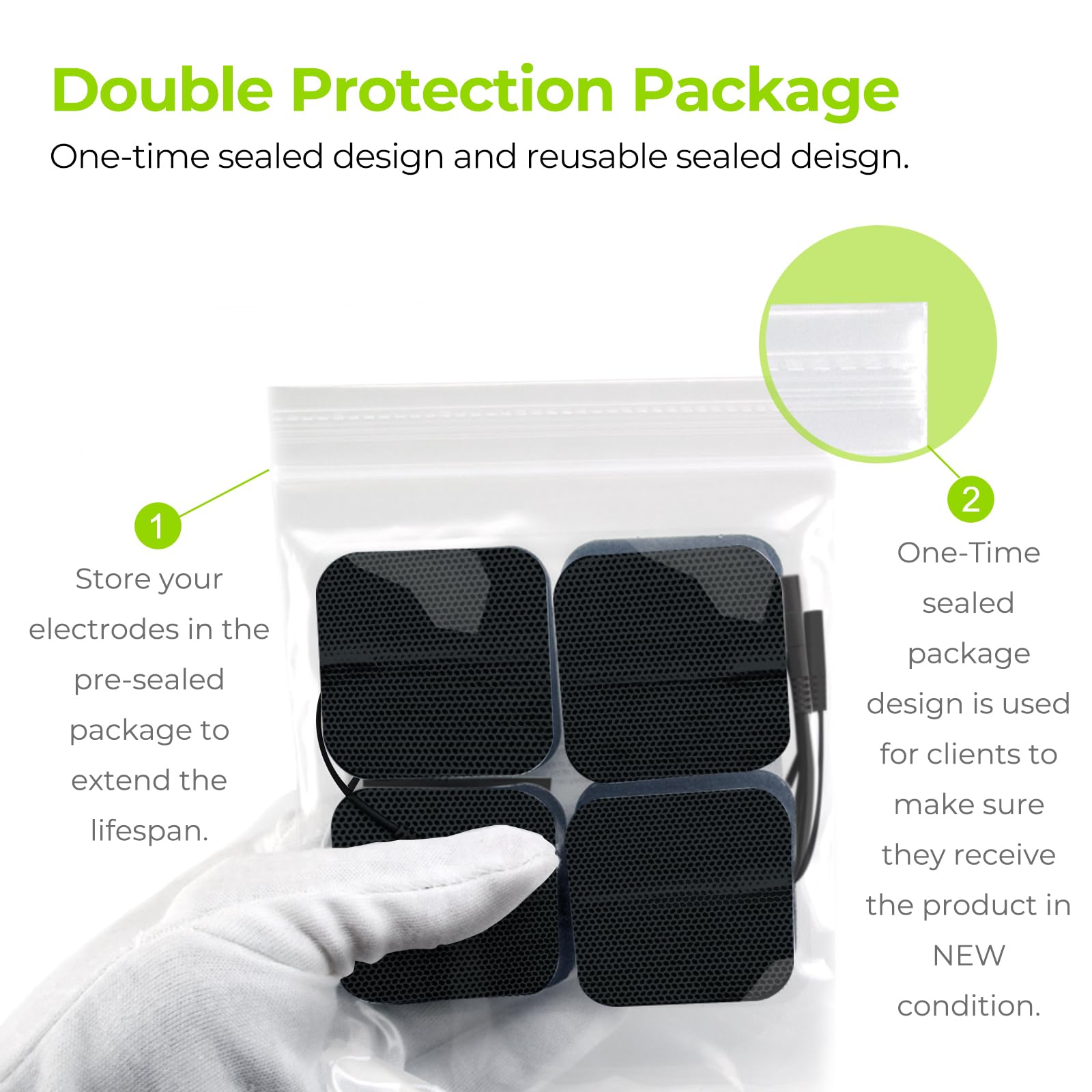 AUVON TENS pads with 2mm connectors compatible with many devices