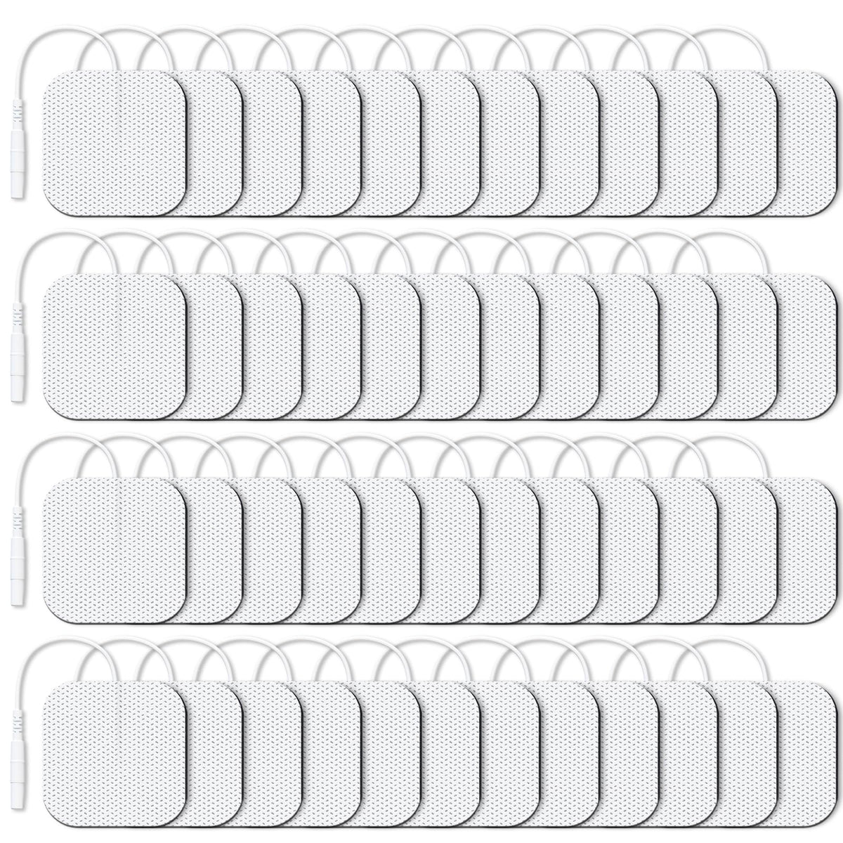 AUVON TENS pads 2x2 inch close-up showing strong self-adhesion for stable wear.