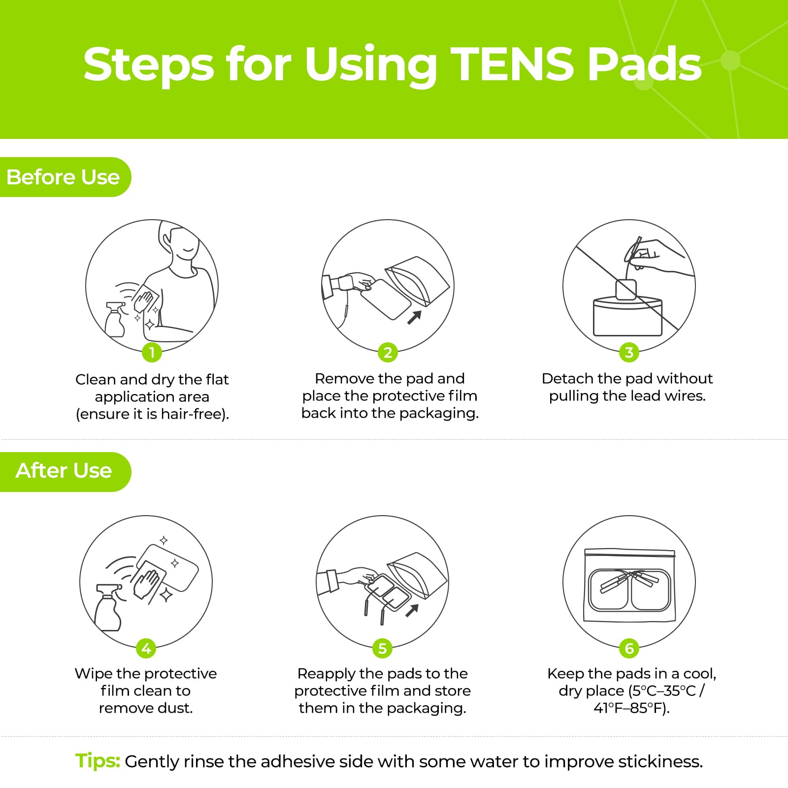 AUVON TENS pads ideal for home electrotherapy routines.