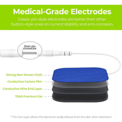 AUVON TENS pads with standard 2 mm connector for compatibility.
