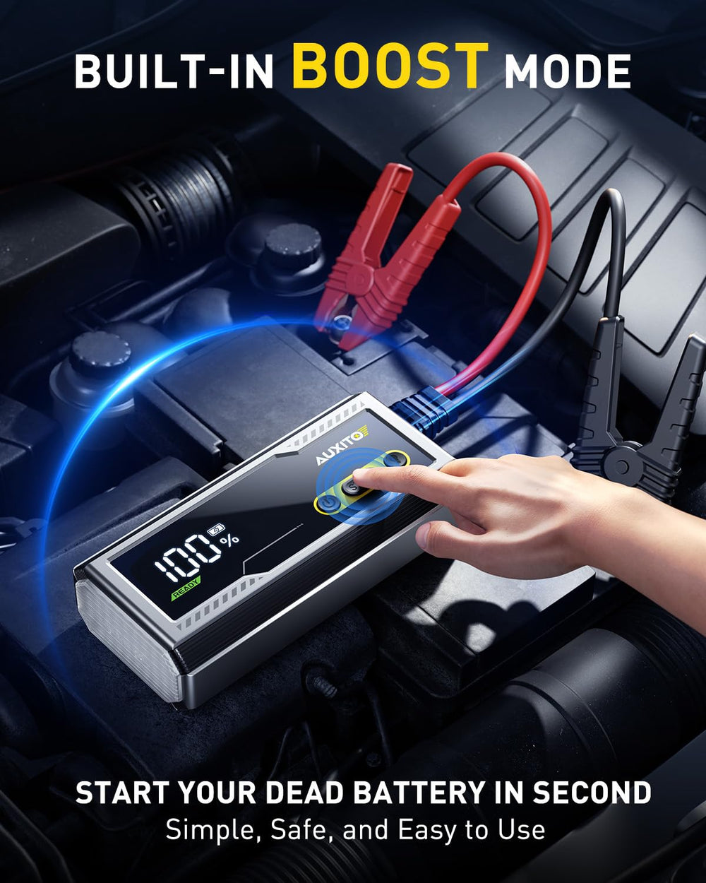 AUXITO 6000A unit with 3-mode flashlight ready for night repairs