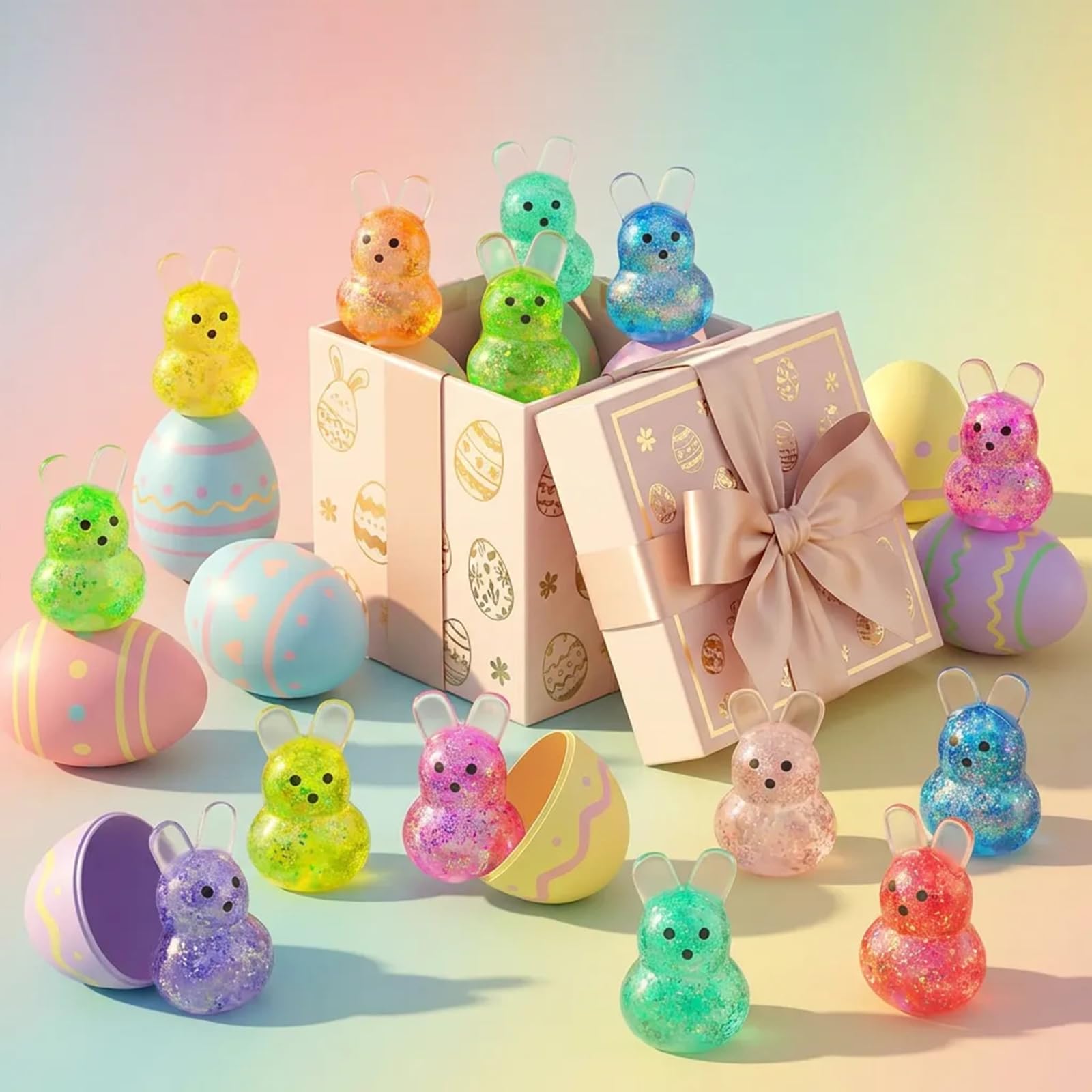 AUZXMCN Easter bunny stress ball green, a soft, squeezable toy for classroom rewards