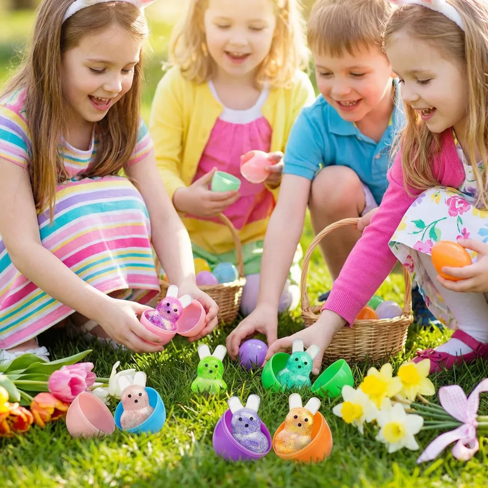 AUZXMCN Easter bunny stress ball purple, a cute fidget ball for party favors and decor