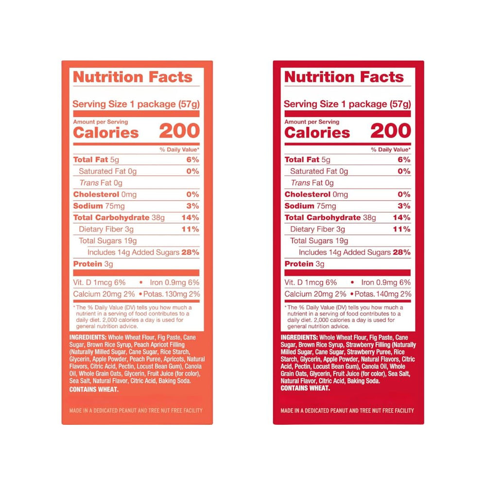 Avama Whole Wheat Fig Bars six-flavor label spread showing variety.