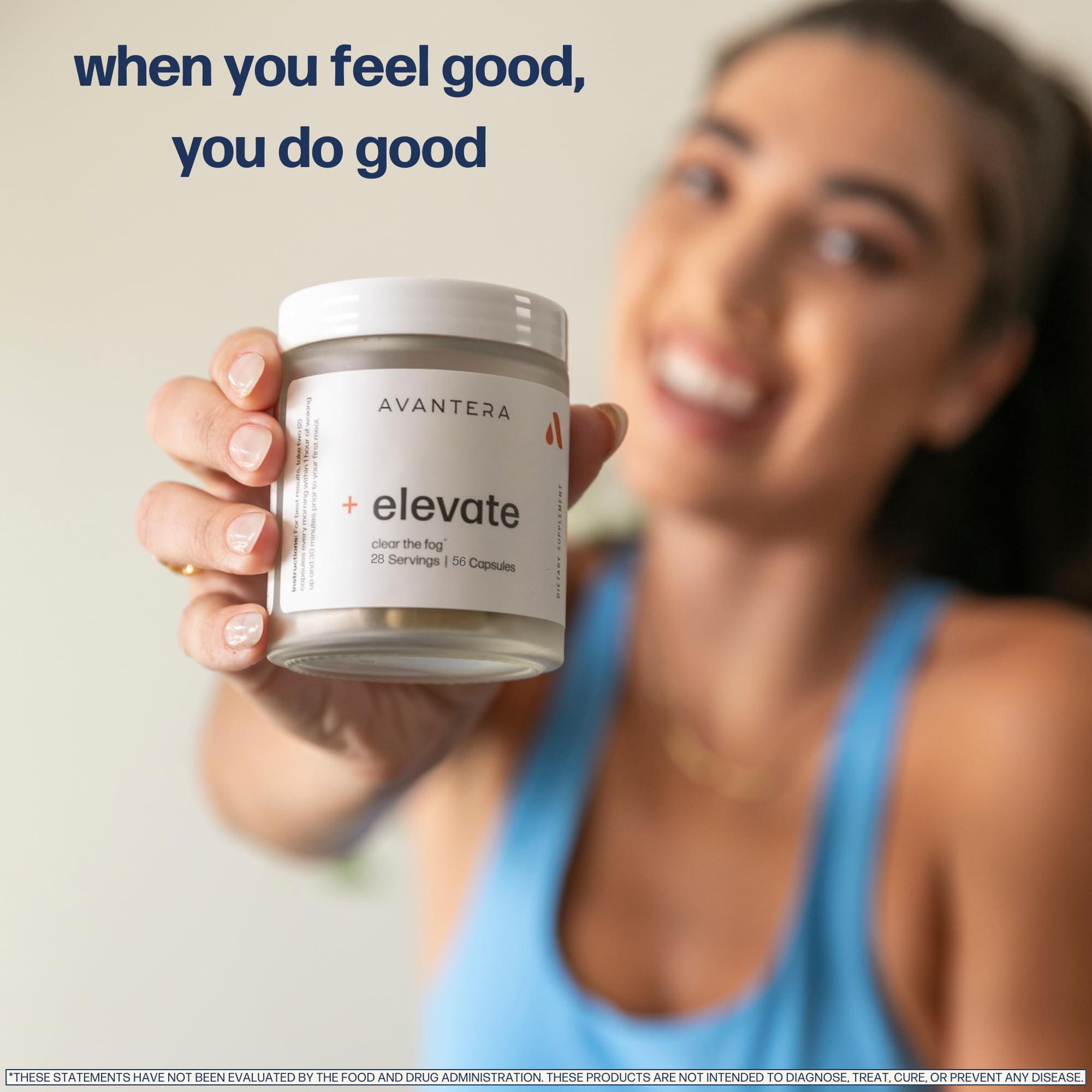 Avantera Elevate daily-use ritual with a glass of water