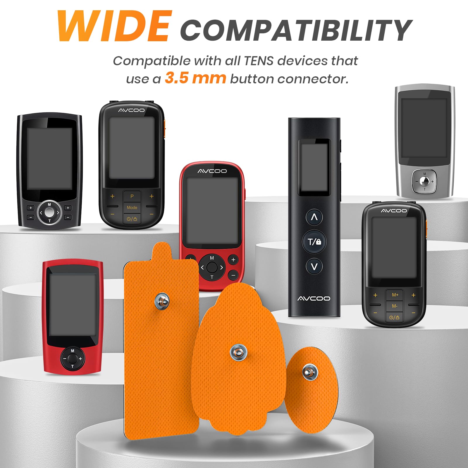 AVCOO palm-shaped 2x3 inch pad provides targeted coverage for midsection and limbs