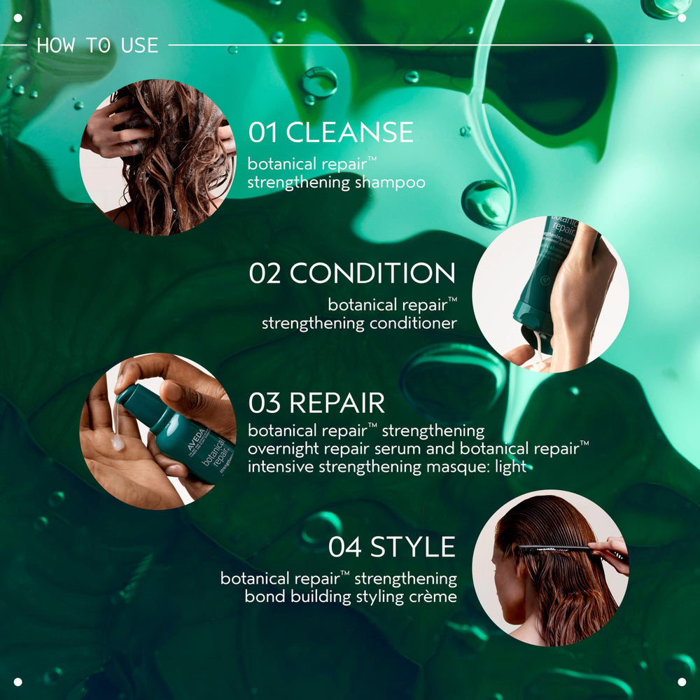 AVEDA Botanical Repair conditioner close-up showing detangling and softness