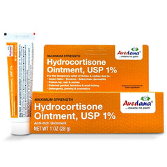 AVEDANA hydrocortisone ointment tube 1oz for fast itch relief