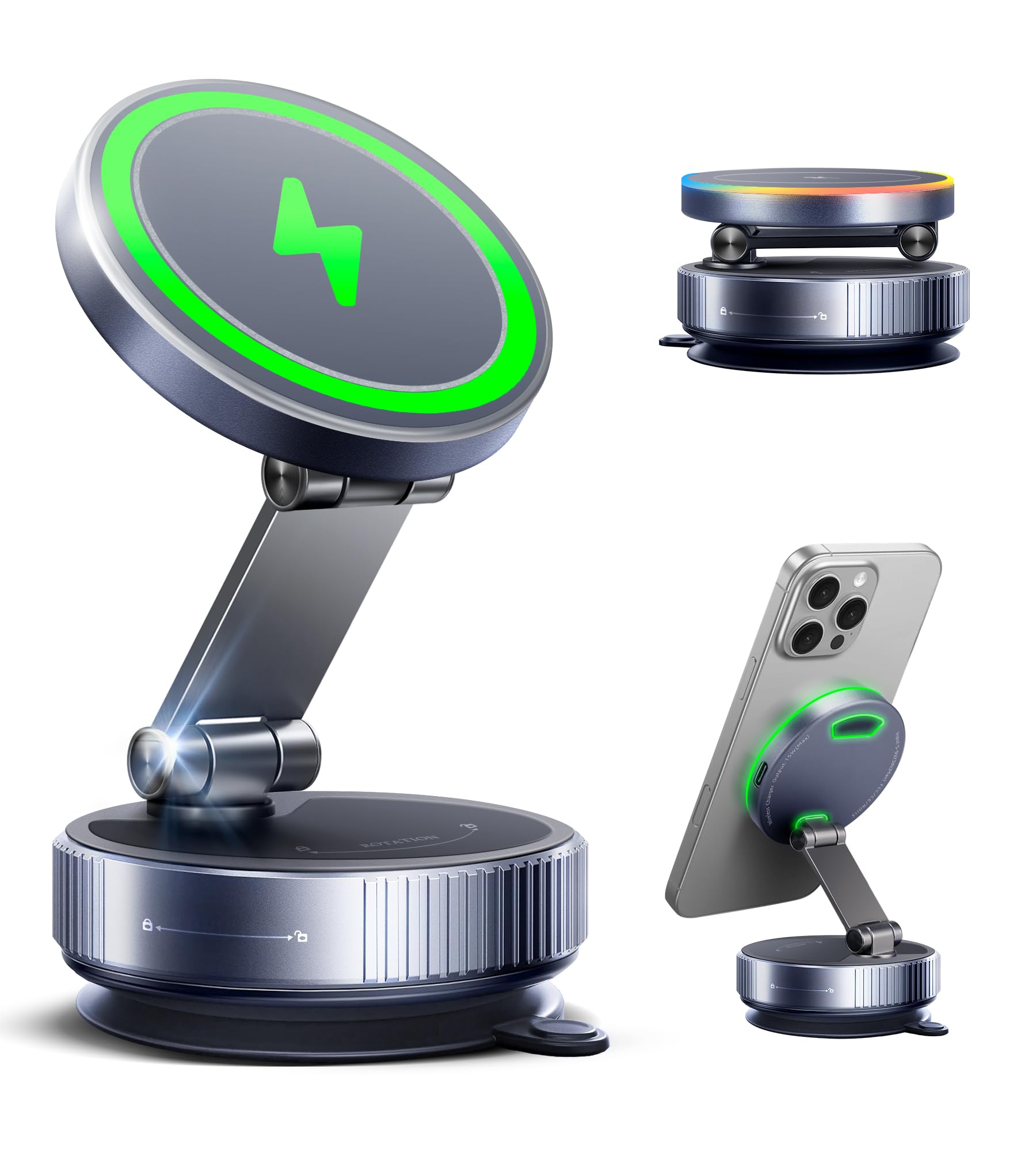 Avedio Links MagSafe car mount shows 15W fast charging capability for on the road
