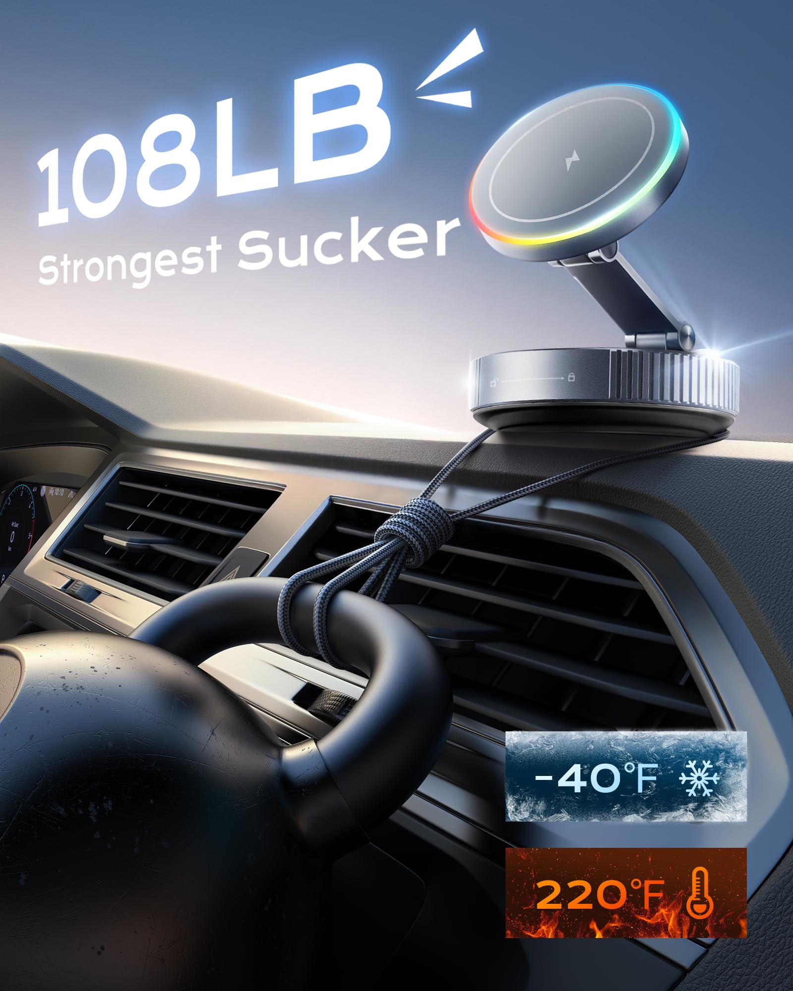 Avedio Links MagSafe car mount enables 360-degree rotation for flexible viewing