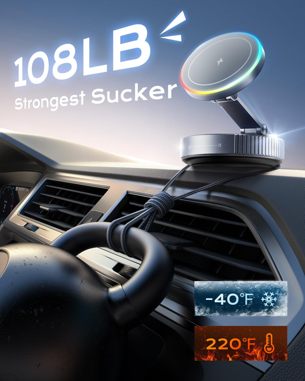 Avedio Links MagSafe car mount enables 360-degree rotation for flexible viewing