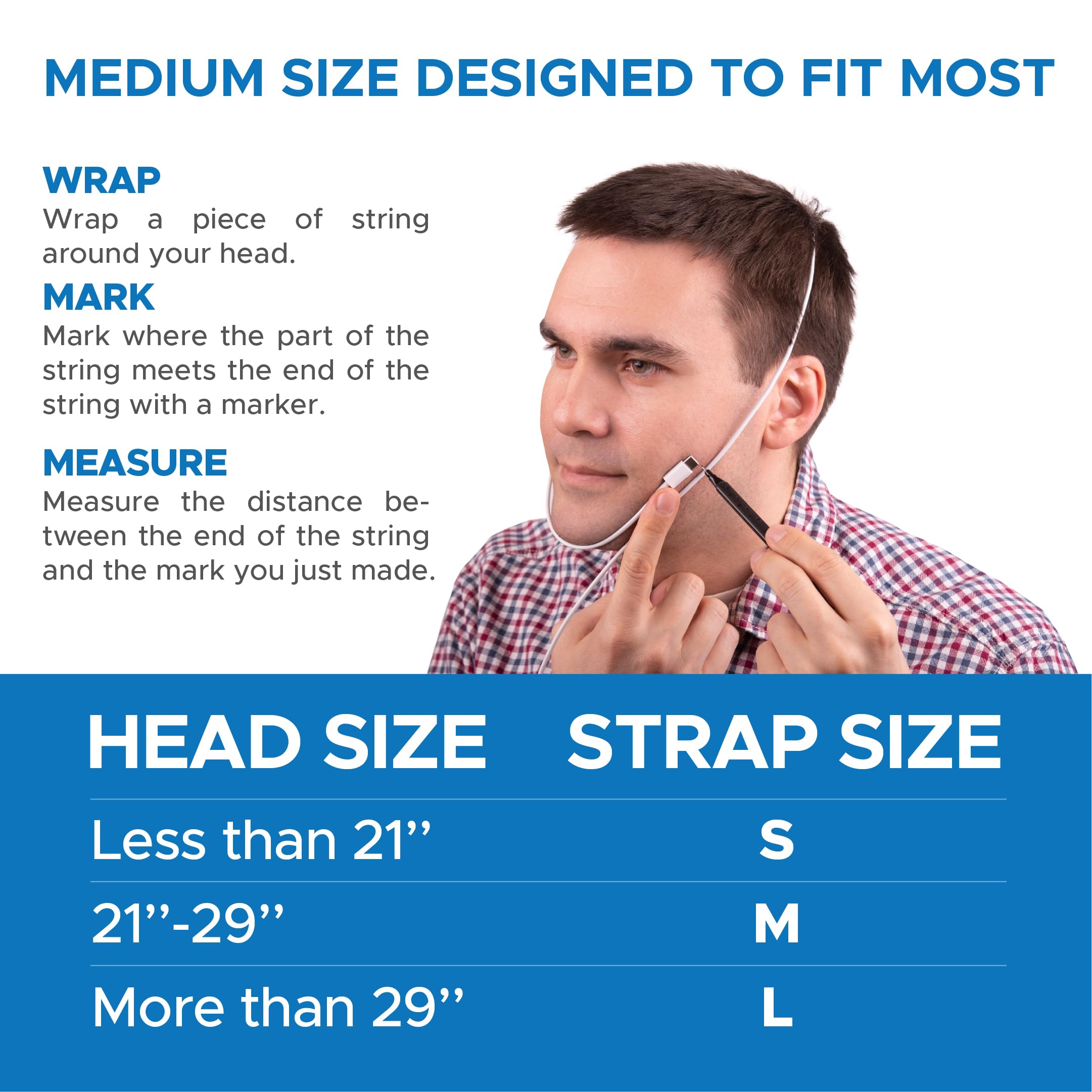 AVEELA adjustable-fit chin strap offers customized comfort for different head sizes.