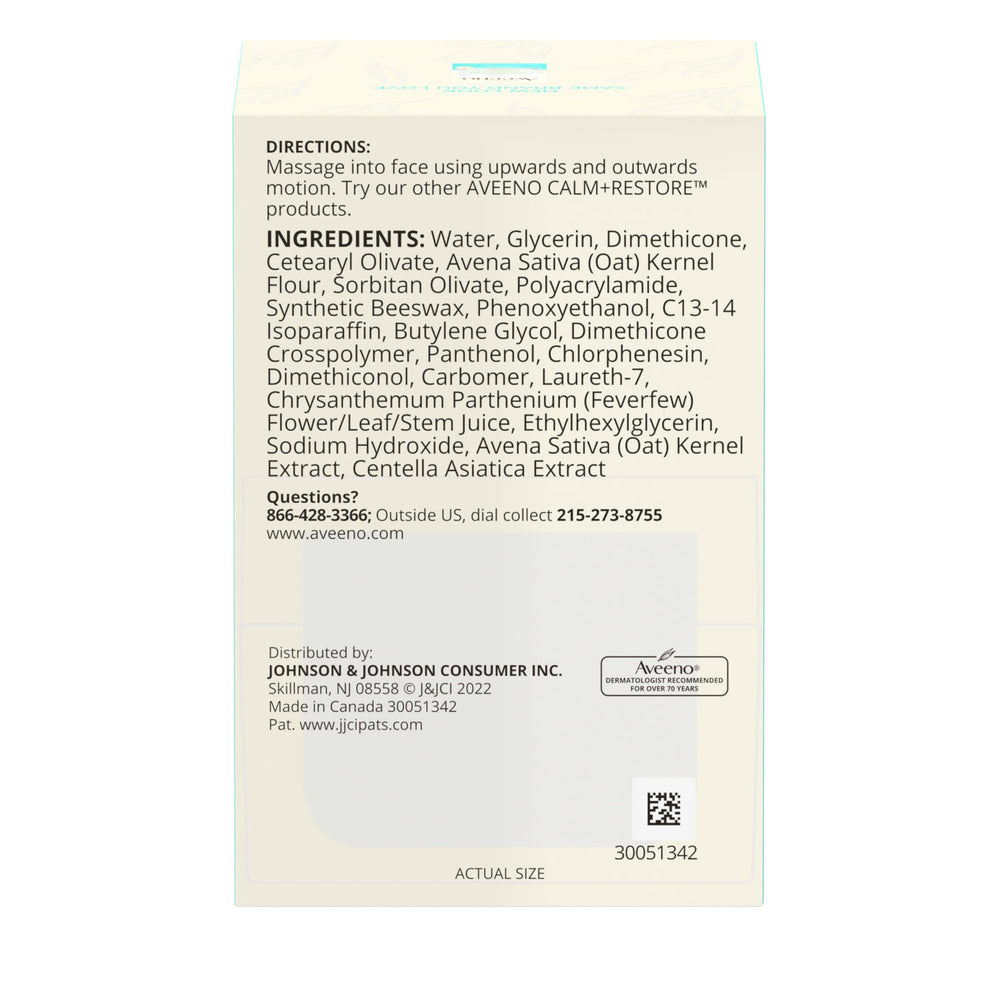 Aveeno 24-hour hydration label close-up indicating all-day moisture for dry skin.