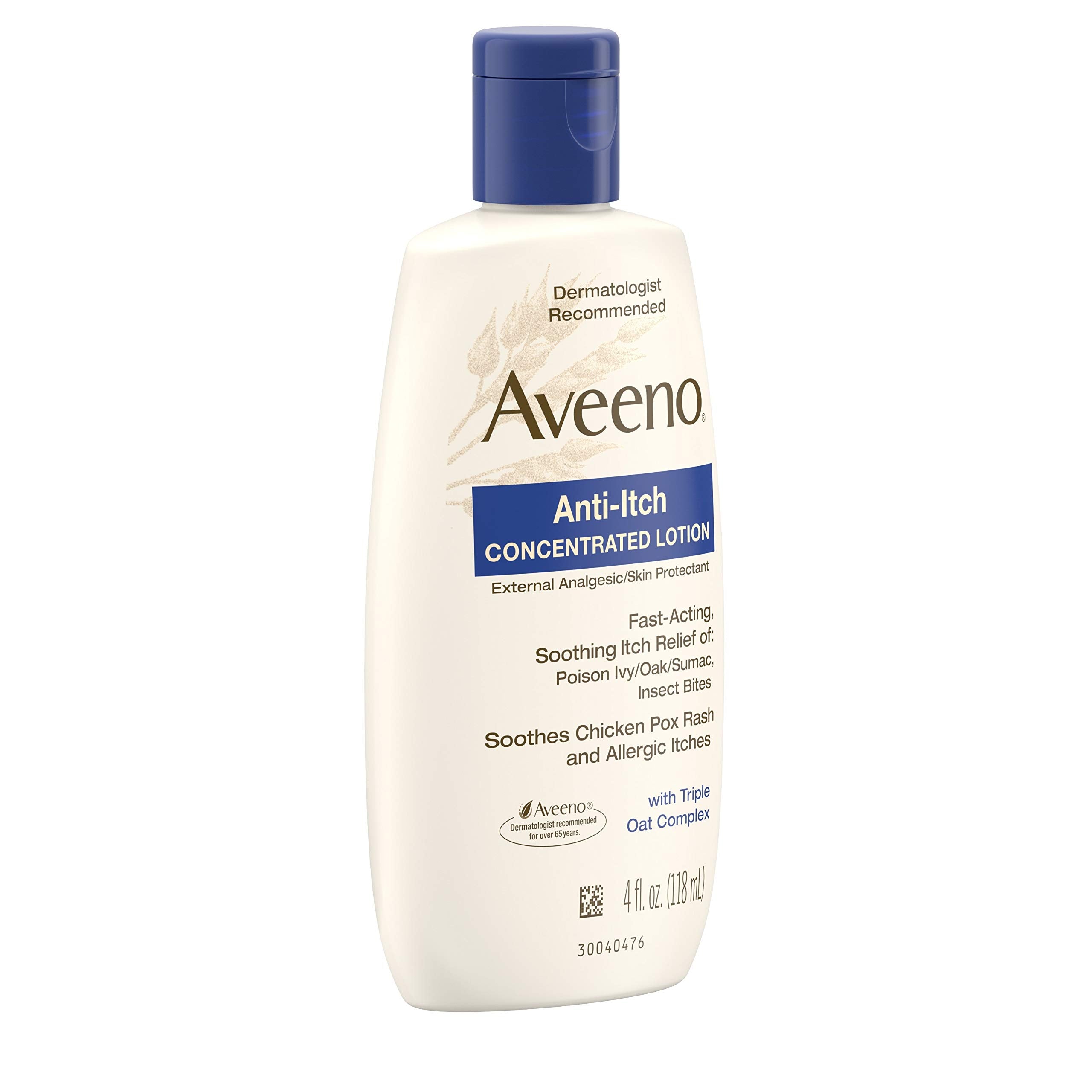 Applying Aveeno Anti-Itch Lotion on irritated skin for relief
