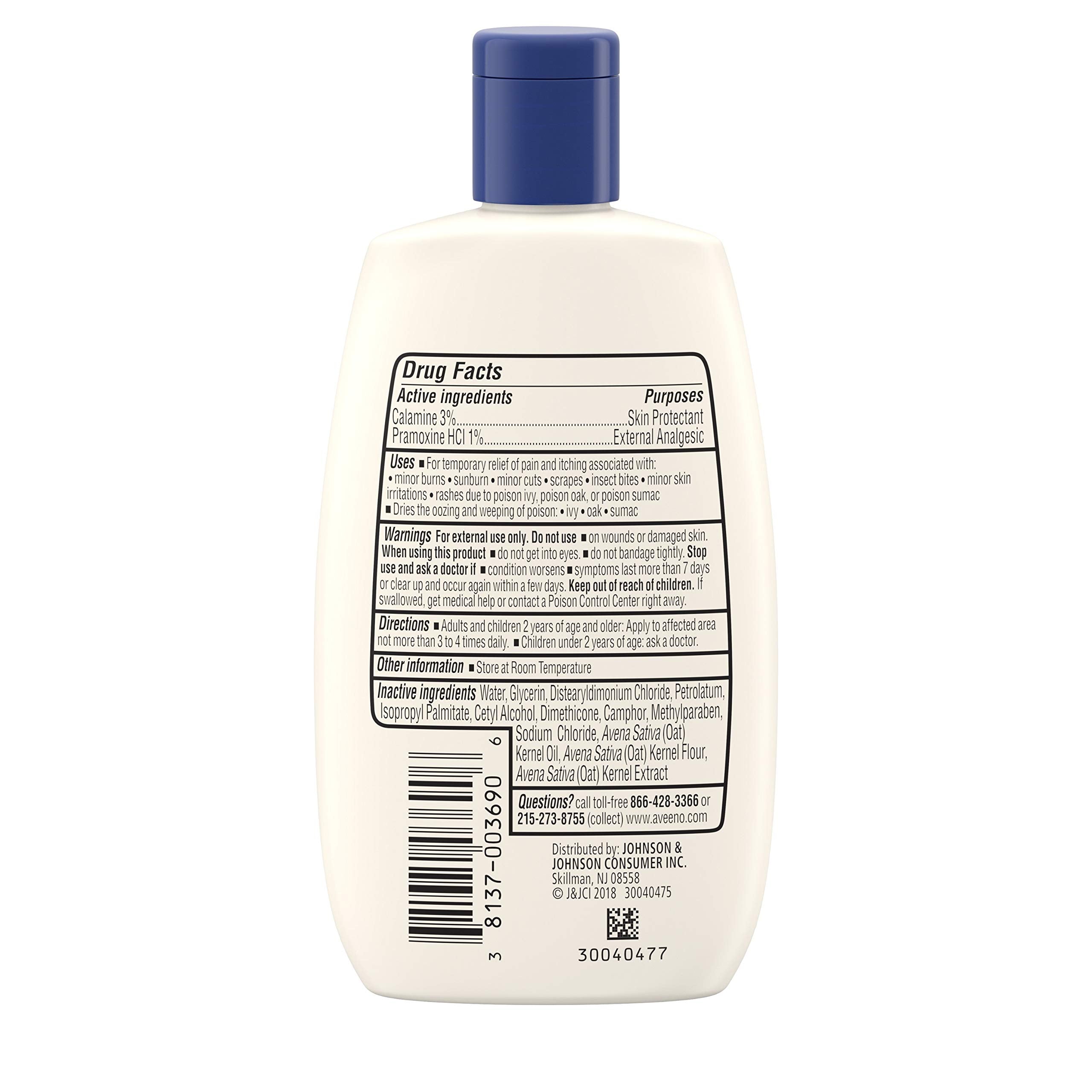 Aveeno lotion with Calamine and Oat cream for calm, dry skin relief