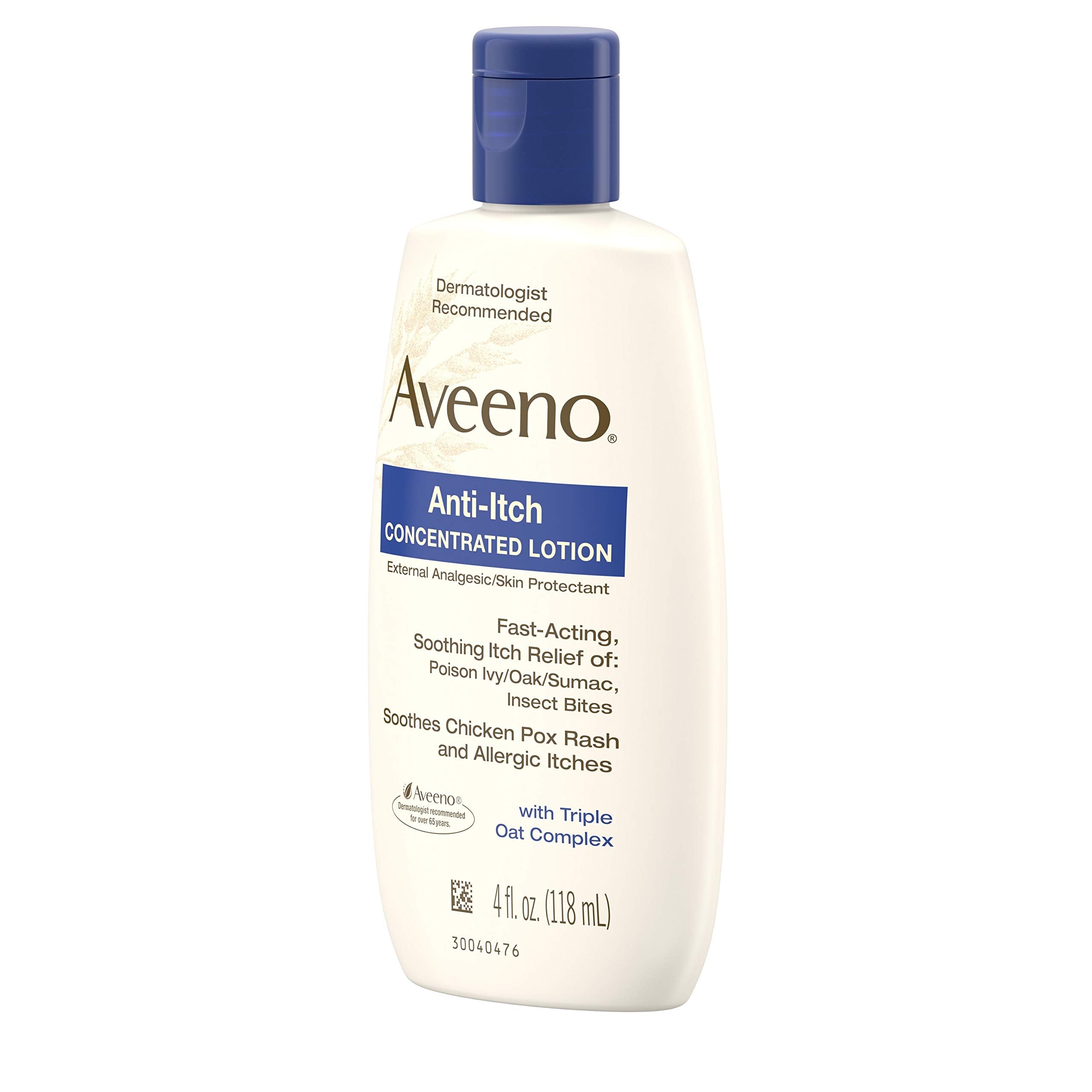 Dermatologist-recommended Aveeno anti-itch lotion on shelf
