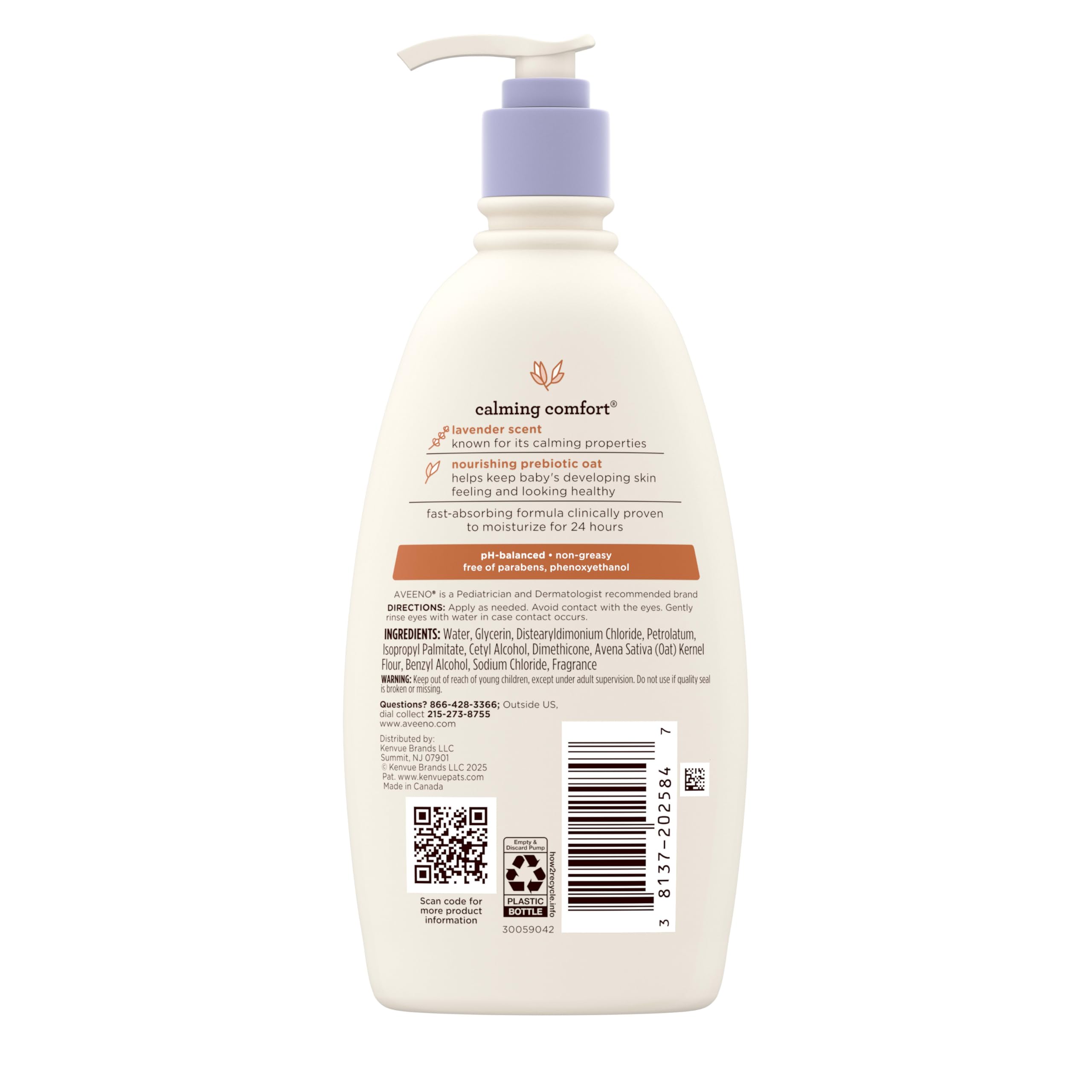 Baby massage scene with Aveeno Calming Comfort Lotion as part of bedtime routine