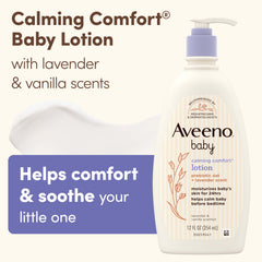 Non-greasy, fast-absorbing lotion being applied to baby's skin