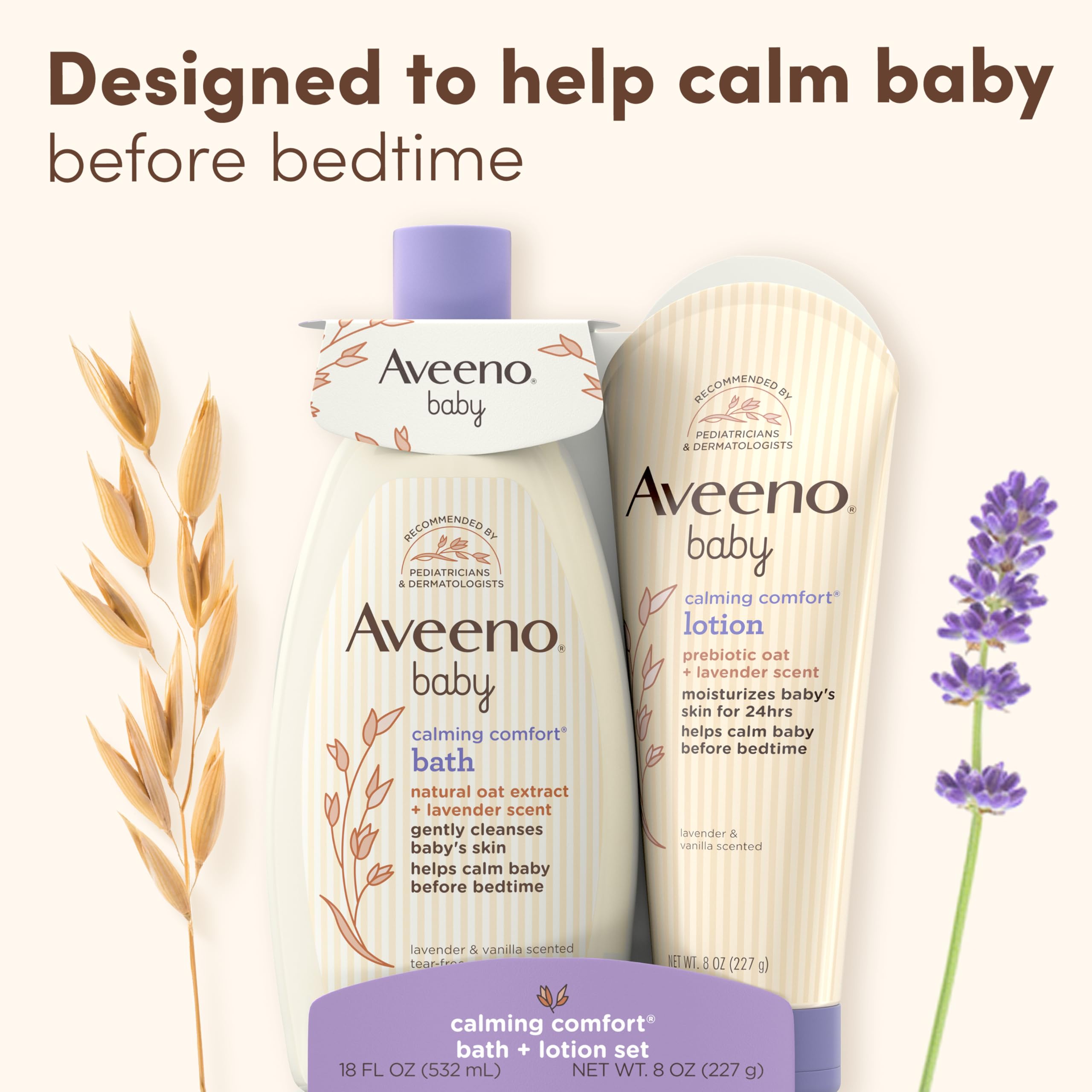 Aveeno Baby Calming Moisturizing Lotion texture provides quick absorption and lasting moisture.